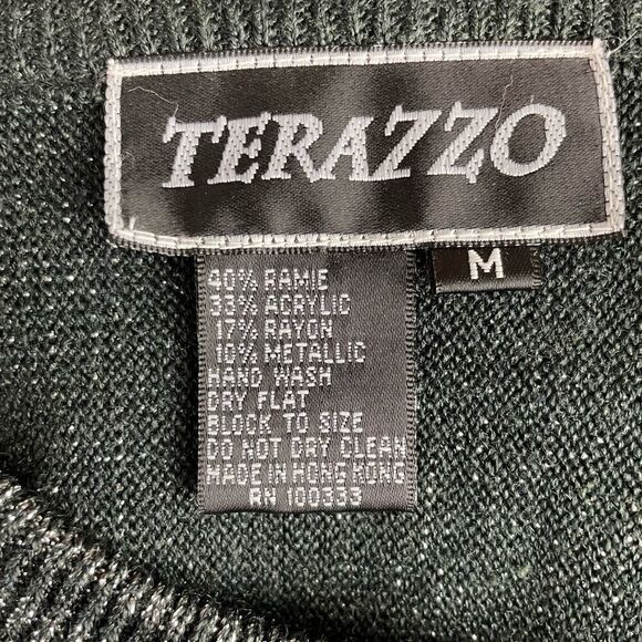 NWOT Terazzo Black and Metallic Silver Top Size M - Picture 7 of 7